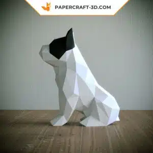 Papercraft kit bouledogue français origami papier 3D