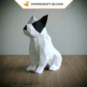 Papercraft kit bouledogue français origami papier 3D