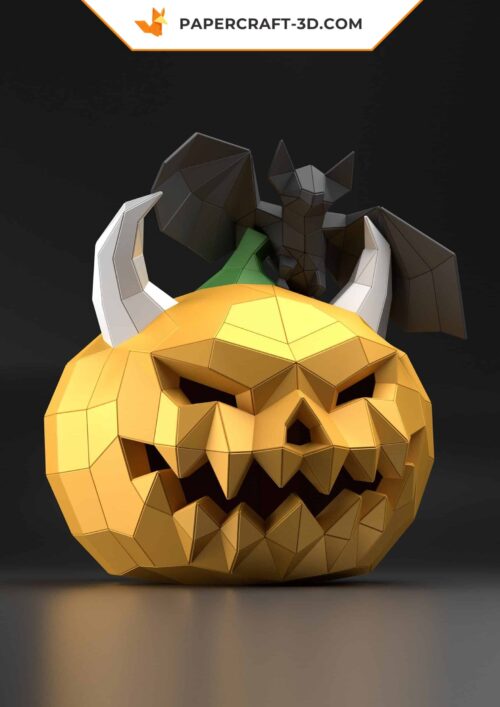 Papercraft kit de citrouille et chauve-souris en origami papier 3D pour décoration d’Halloween