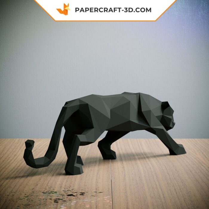 Papercraft kit panthère noire origami papier 3D pour décoration intérieure