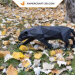 Papercraft kit panthère noire origami papier 3D pour décoration intérieure