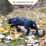 Papercraft kit panthère noire origami papier 3D pour décoration intérieure