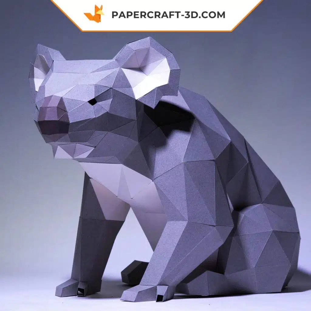 Papercraft de koala en origami 3D