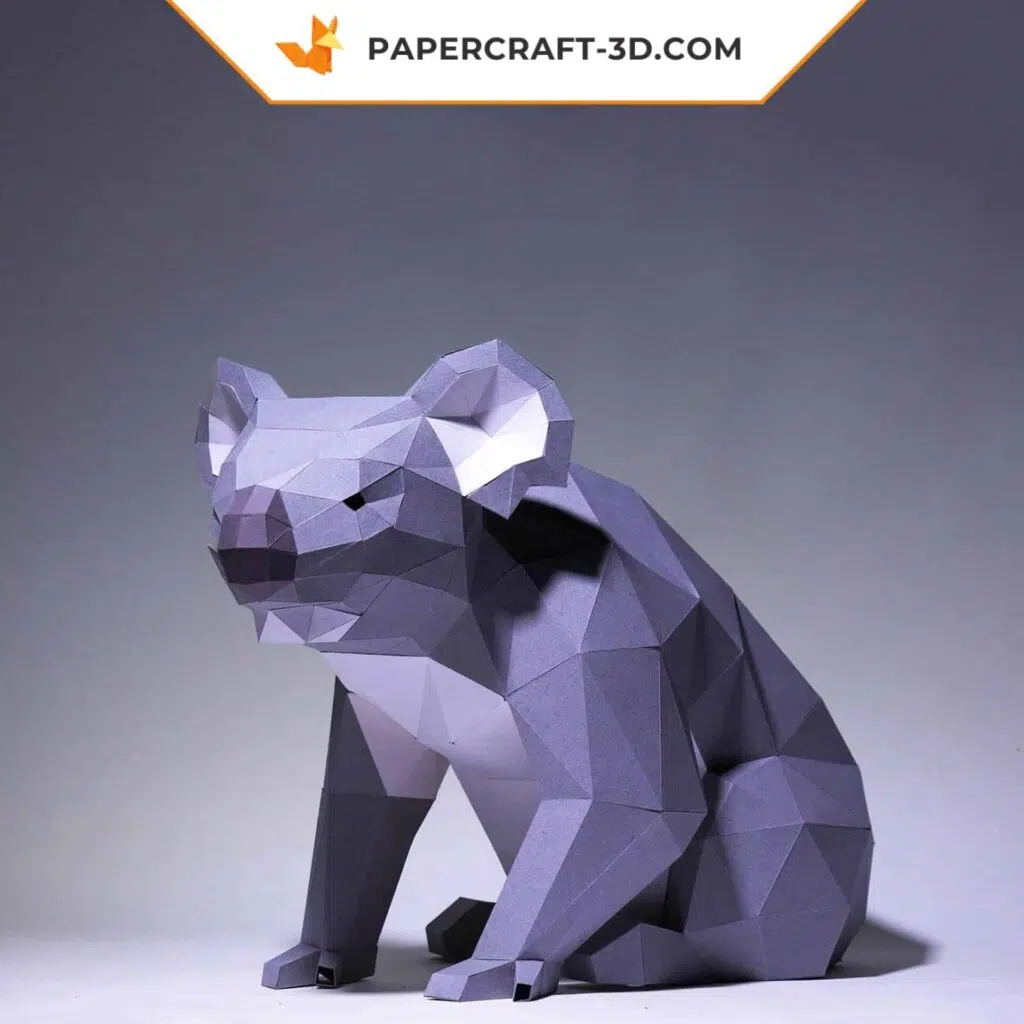 Papercraft de koala en origami 3D