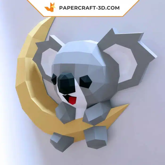 Papercraft Koala Sur La Lune Origami Papier 3D