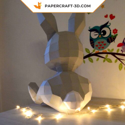 Papercraft Lapin 3D origami papier modèle décoration Pâques DIY
