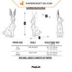 Papercraft lapin de Pâques en origami papier 3D