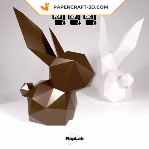 Papercraft Easter bunny in its egg in 3D origami