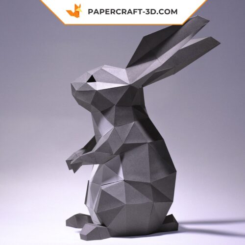 Papercraft Lapin Debout en Origami Papier 3D DIY