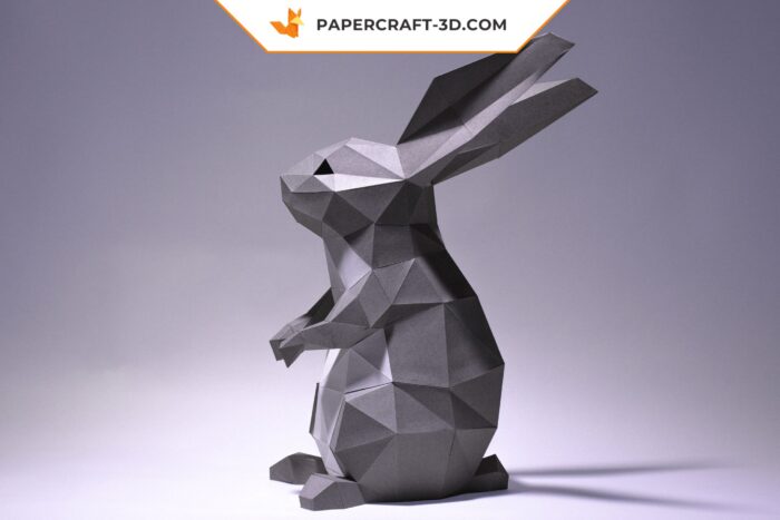 Papercraft Lapin Debout en Origami Papier 3D DIY