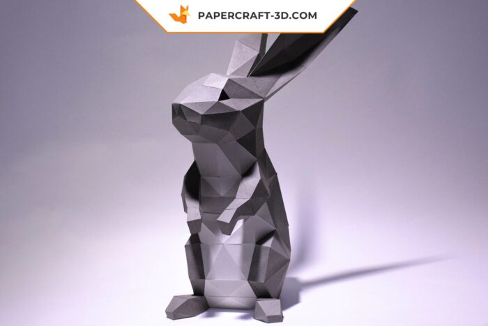 Papercraft Lapin Debout en Origami Papier 3D DIY