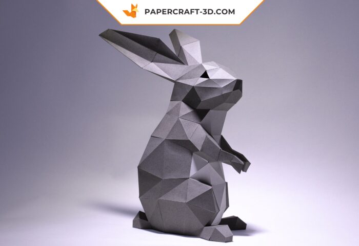 Papercraft Lapin Debout en Origami Papier 3D DIY