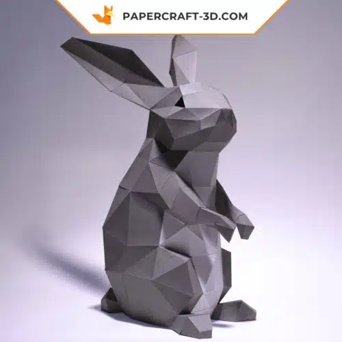 Papercraft Lapin Debout en Origami Papier 3D DIY