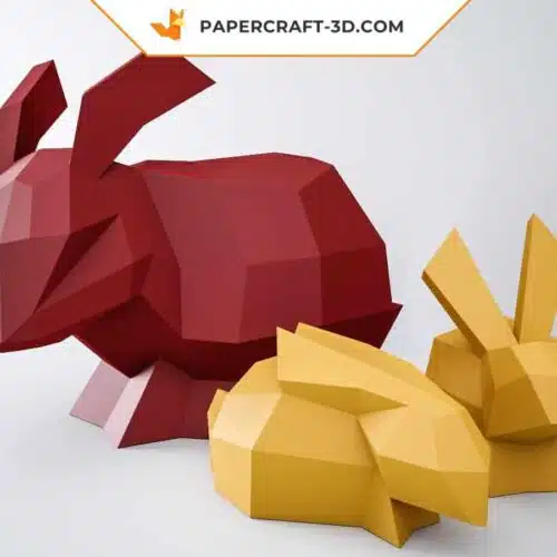 Papercraft lapin : kit de sculpture origami en papier 3D