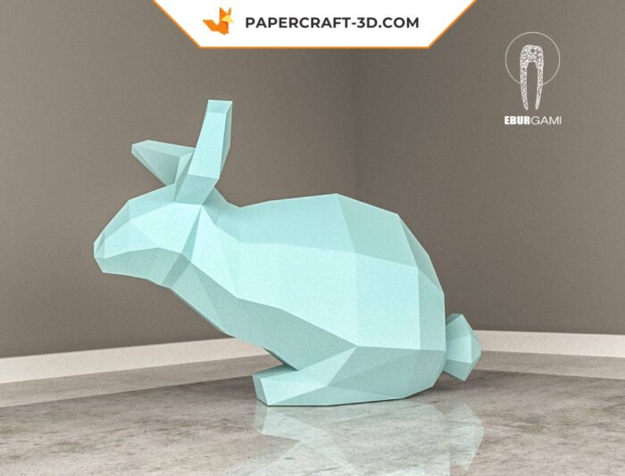 Papercraft Lapin Low Poly origami papier 3D