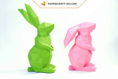 Papercraft lapin origami papier 3D à télécharger