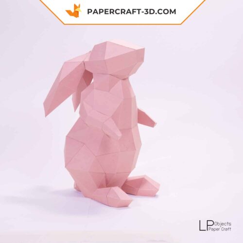 Papercraft lapin origami papier 3D à télécharger