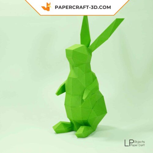 Papercraft lapin origami papier 3D à télécharger