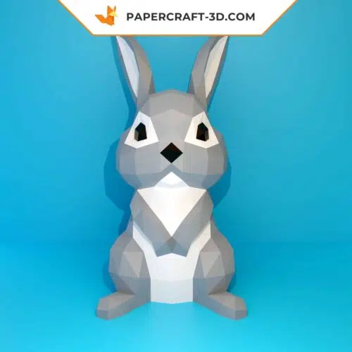 Papercraft lapin origami papier 3D DIY PDF