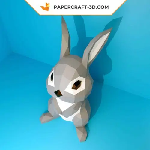Papercraft lapin origami papier 3D DIY PDF