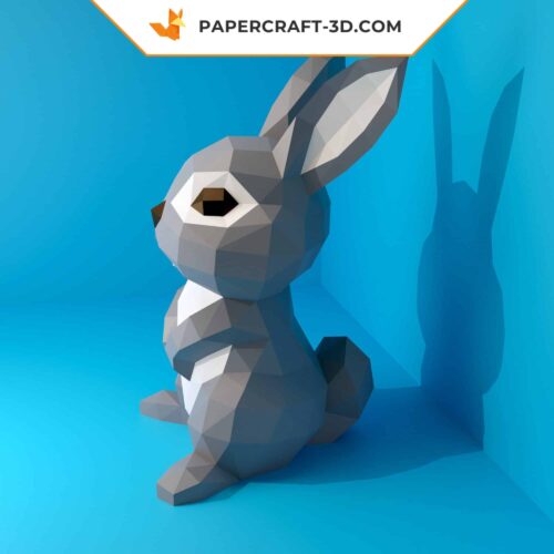 Papercraft lapin origami papier 3D DIY PDF