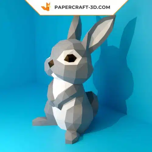 Papercraft lapin origami papier 3D DIY PDF