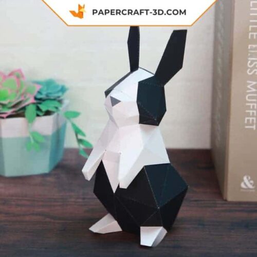 Papercraft Lapin : patron numérique DIY pour créer votre adorable ami en origami papier 3D