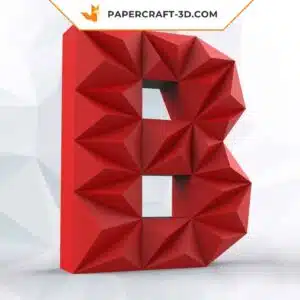 Papercraft lettre B origami papier 3D DIY pepakura basse poly