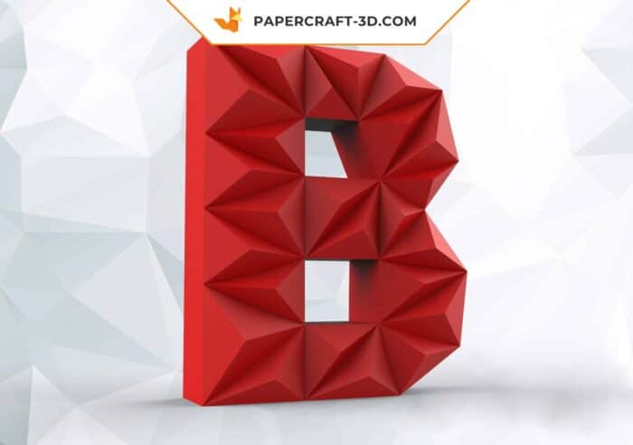 Papercraft lettre B origami papier 3D DIY pepakura basse poly