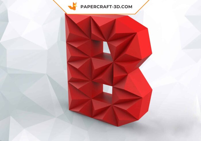 Papercraft lettre B origami papier 3D DIY pepakura basse poly