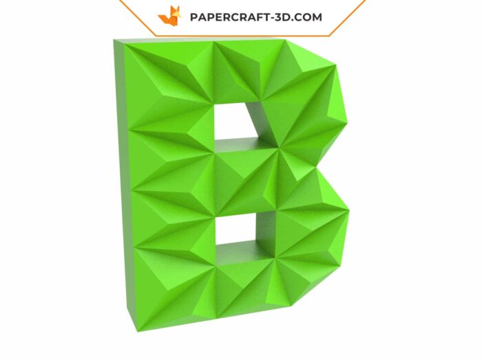 Papercraft lettre B origami papier 3D DIY pepakura basse poly