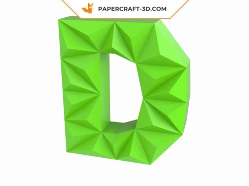 Papercraft lettre D origami papier 3D DIY Pepakura basse poly