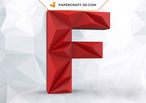 Papercraft lettre F origami papier 3D DIY pepakura low poly