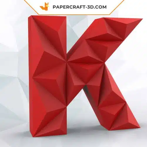 Papercraft letter K in 3D origami