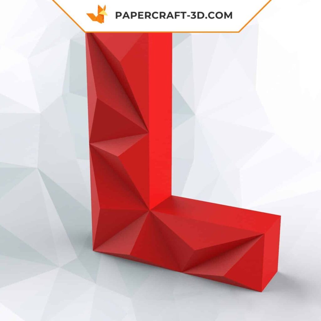 Papercraft de lettre L en origami