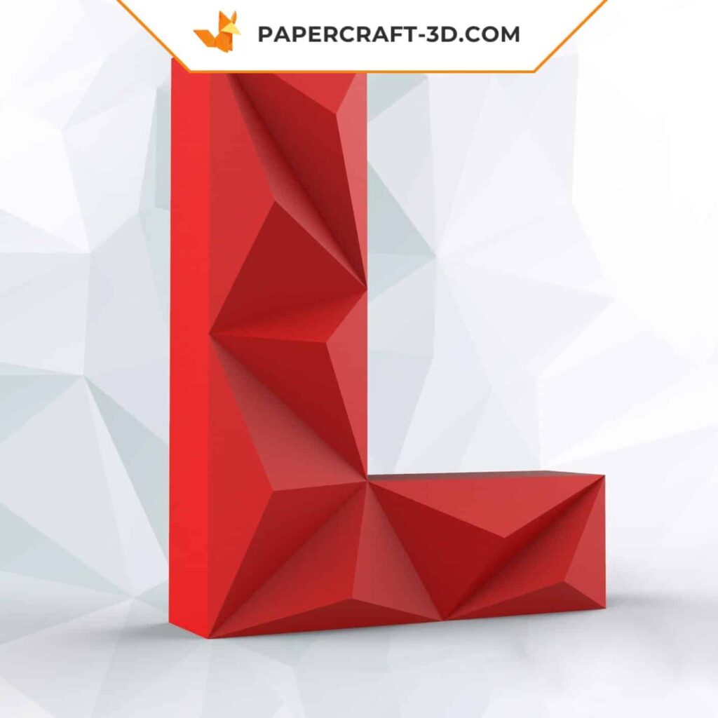 Papercraft de lettre L en origami