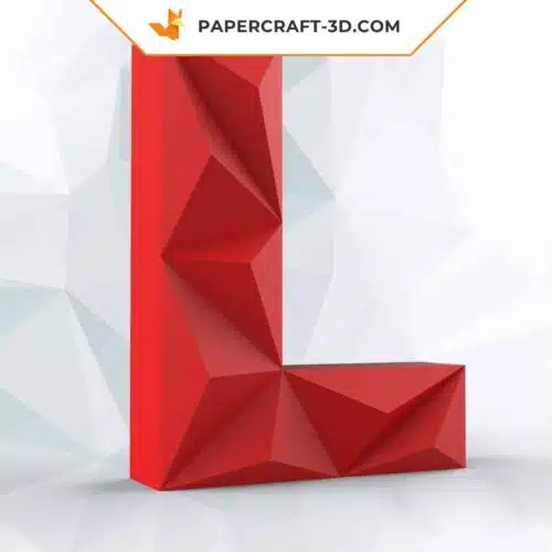 Papercraft lettre L origami papier 3D DIY pepakura basse poly