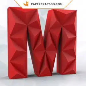 Papercraft lettre M origami papier 3D DIY basse polygone