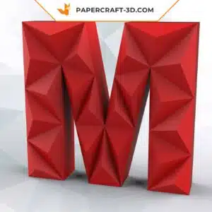 Papercraft lettre M origami papier 3D DIY basse polygone