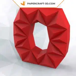 Papercraft lettre O en origami papier 3D DIY low poly