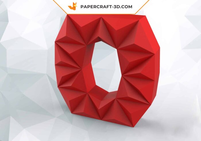 Papercraft lettre O en origami papier 3D DIY low poly