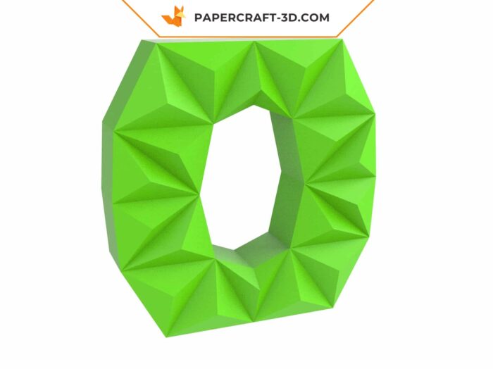 Papercraft lettre O en origami papier 3D DIY low poly