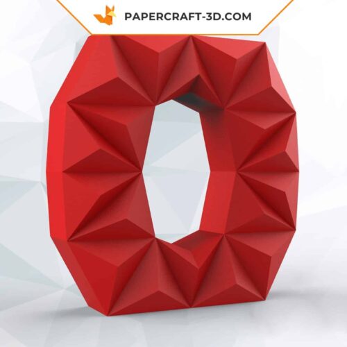 Papercraft lettre O en origami papier 3D DIY low poly