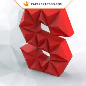 Papercraft lettre S origami papier 3D DIY pepakura low poly