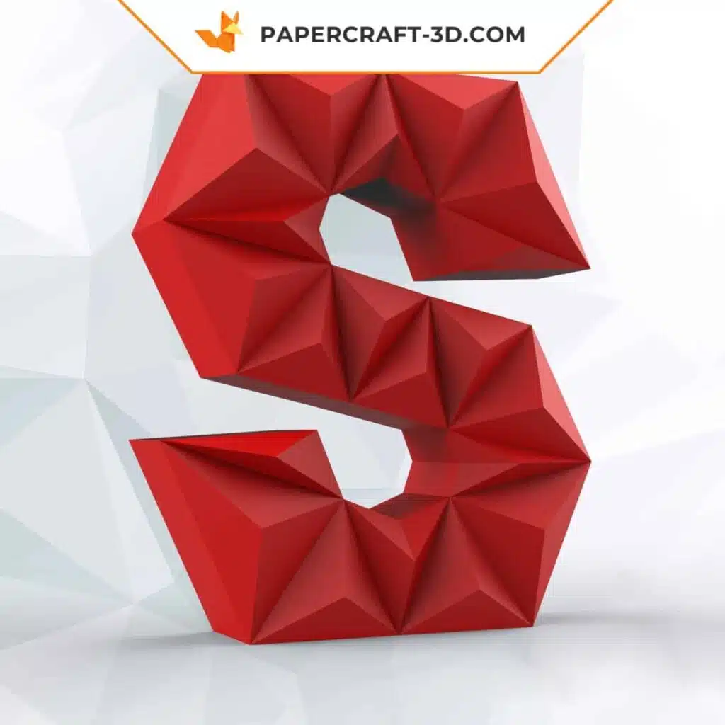 Papercraft lettre S en origami