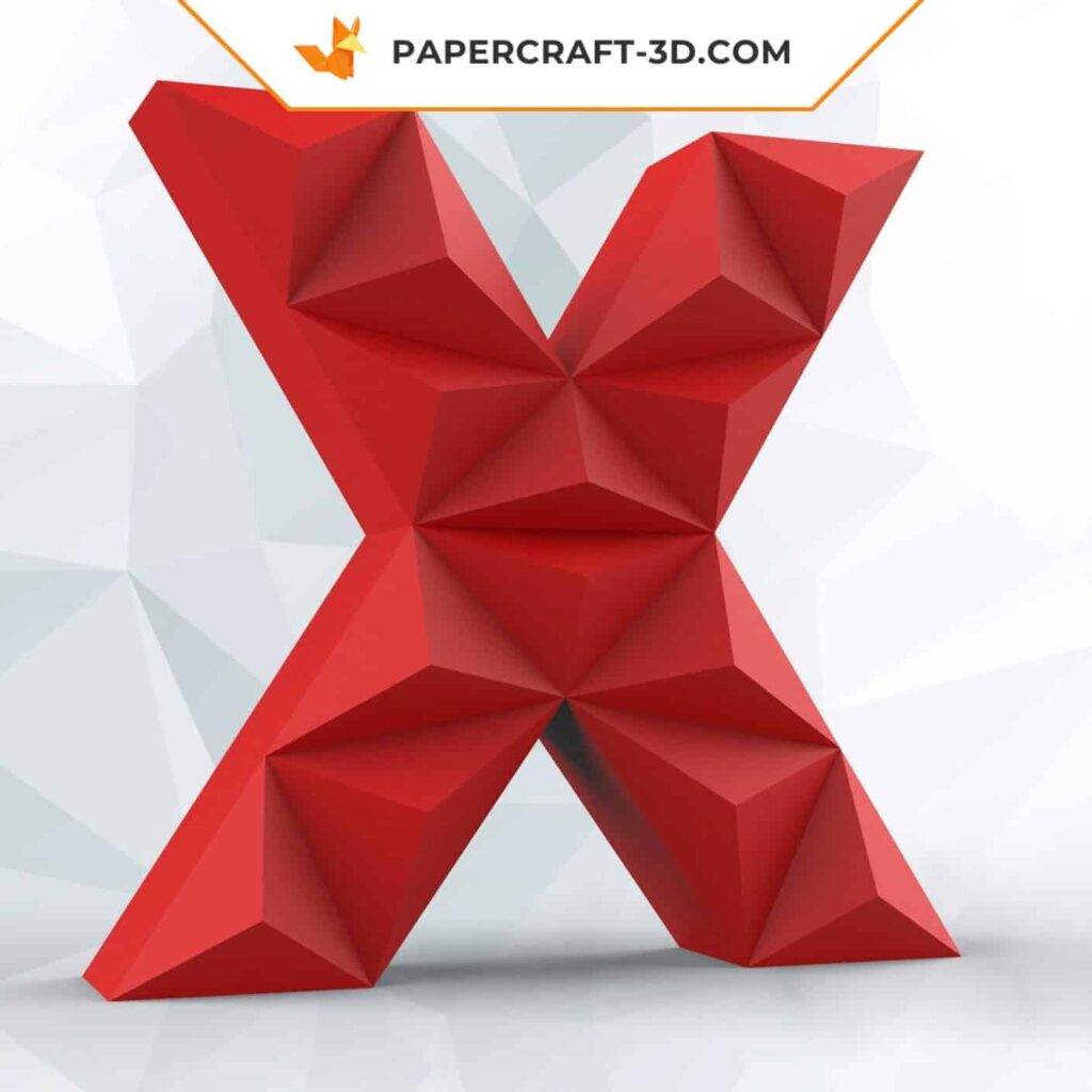 Papercraft de lettre X en origami