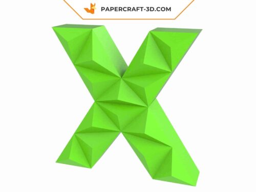 Papercraft lettre X origami papier 3D DIY basse poly