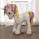 Papercraft de bébé licorne en origami 3D