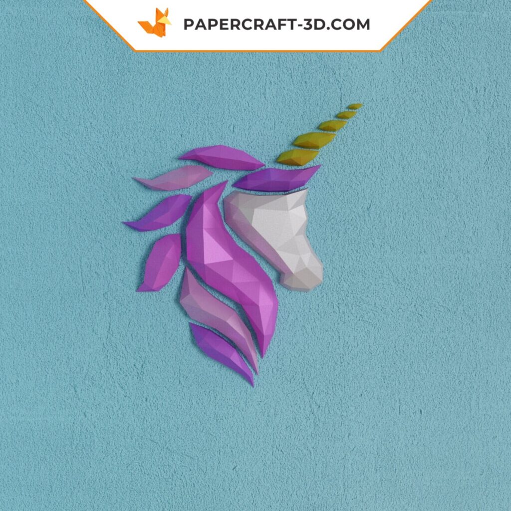Papercraft licorne en origami 3D
