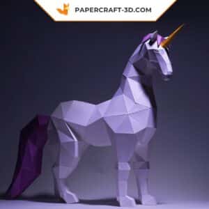 Papercraft Licorne en origami papier 3D, modèle numérique à télécharger